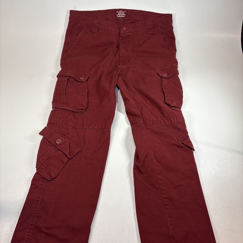 Matchstick Cargo Pants Men 40x32 Red Burgundy Relaxed Outdoors Work Hiking New